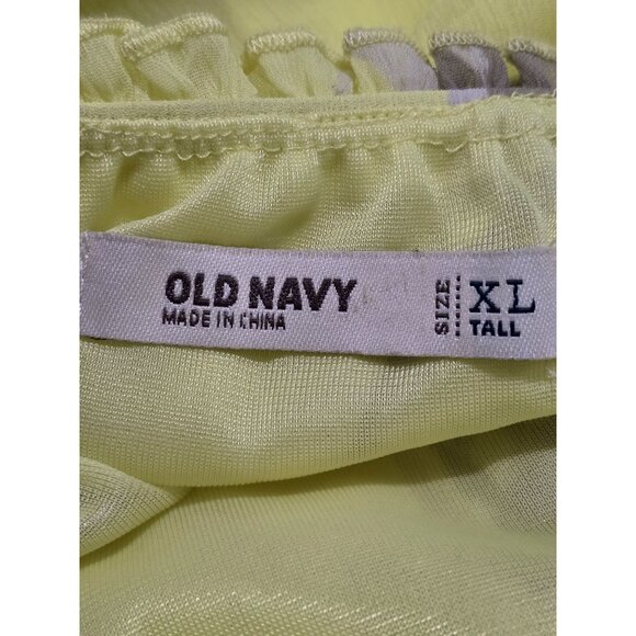 Old Navy XL Tall Yellow Floral Ruffle Camisole Dress 100% Polyester NWT‎ - Picture 5 of 14